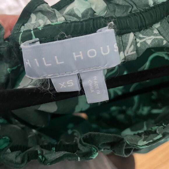 Hill House green floral top sz XS - Picture 2 of 2